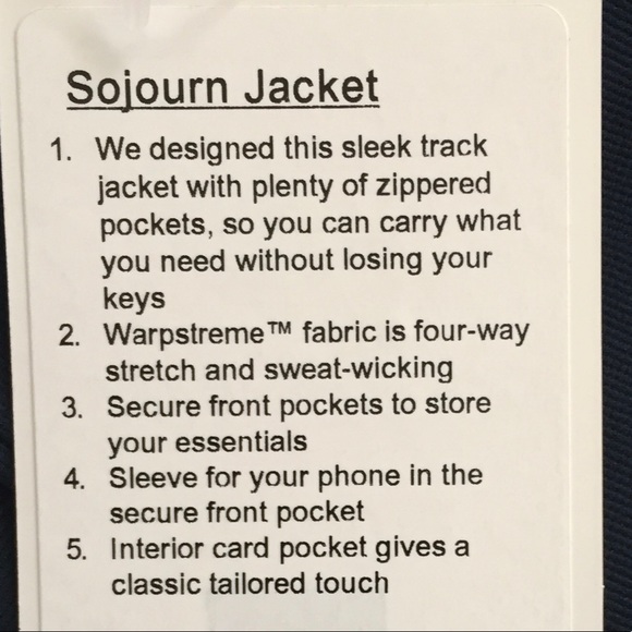 NWT NCTL LULULEMON MEN’S SOJOURN JACKET -small - Picture 5 of 7